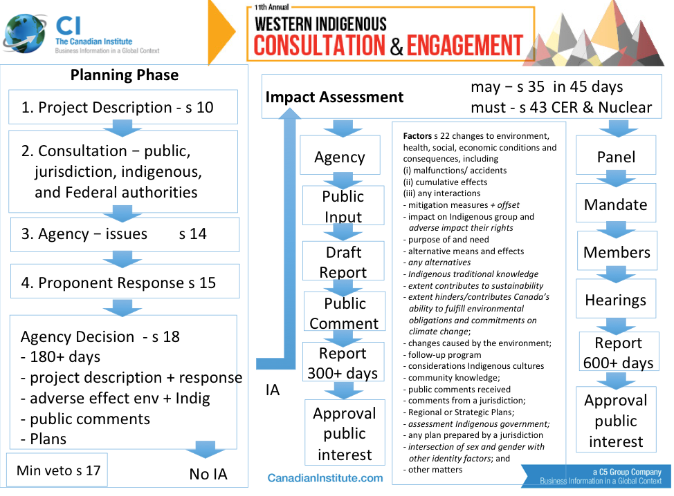 A graphical outline of the general process in the Impact Assessment Act