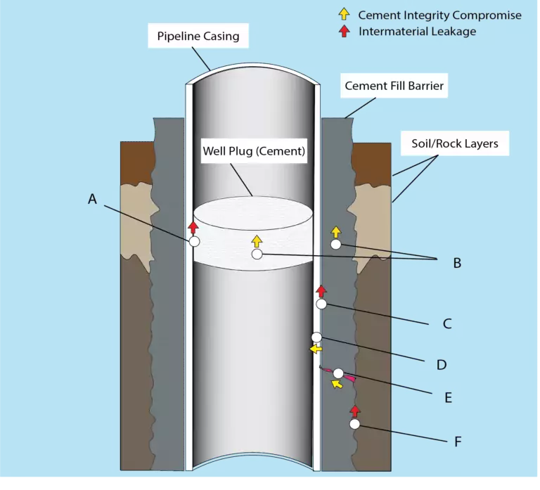 Potential Leakage in well cap Carbon Capture and Sequestration