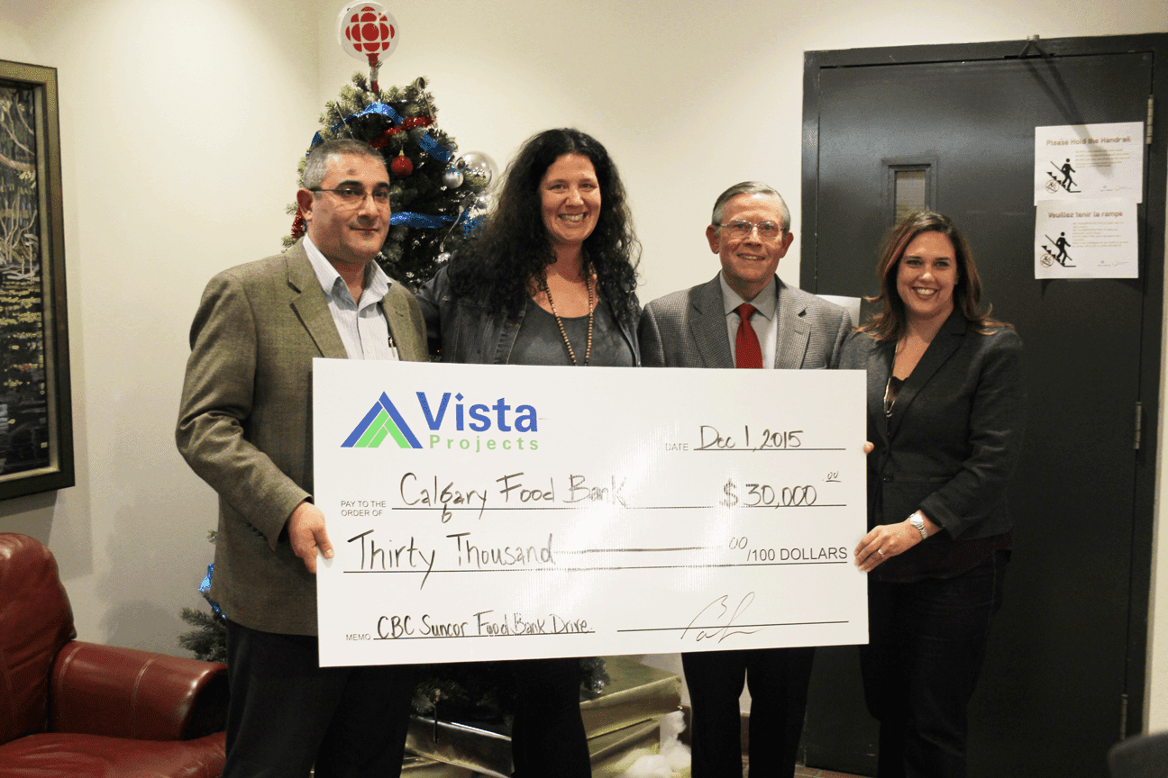 Vista donates to Calgary Food Bank CBC radio