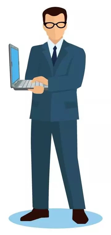 male office worker with laptop