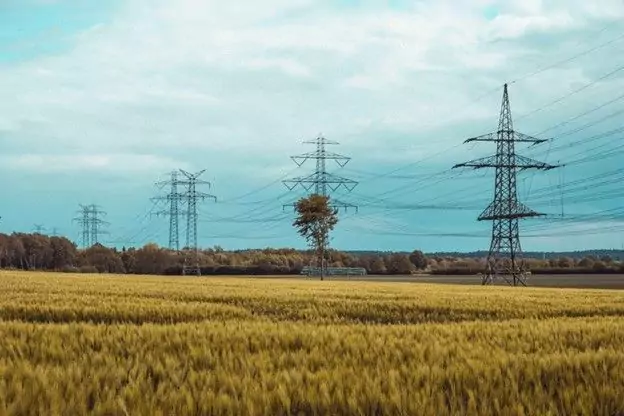 power lines in a rural area