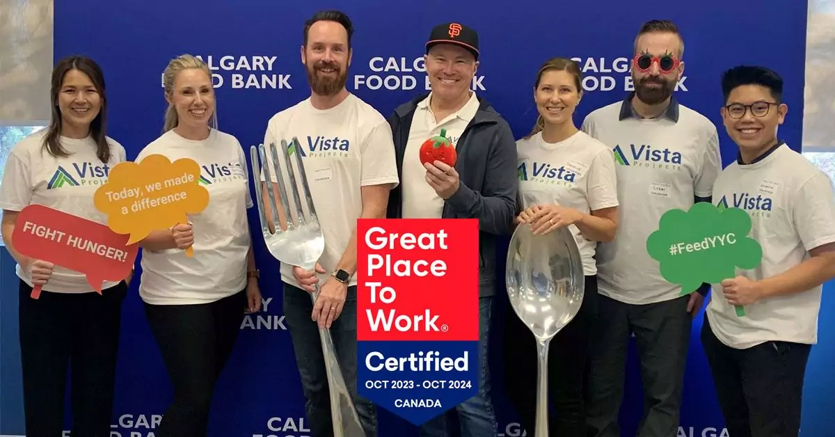 Vista Projects staff volunteer at the Calgary Food Bank