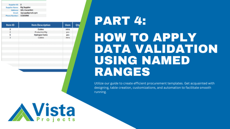 Apply Data Validation Using Named Ranges | Vista Projects
