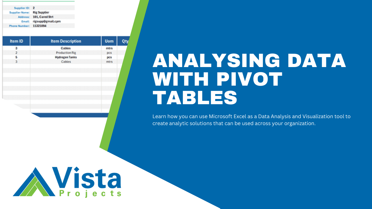 How to Analyze Data with Pivot Tables & Charts | Vista Projects